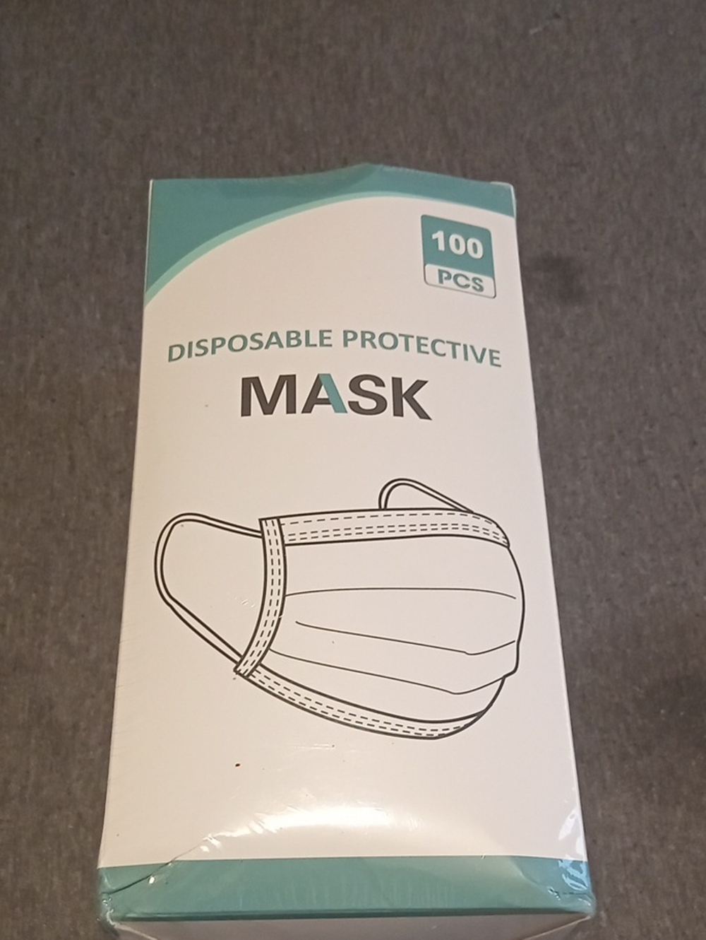 Disposable Protective Mask Box - White & Teal